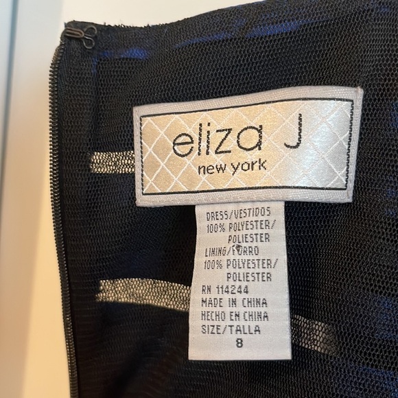 ElizaJ Cocktail Mini Dress, Blue/Black, Sheer Cutout Snake Print Goth Silky - Picture 6 of 13